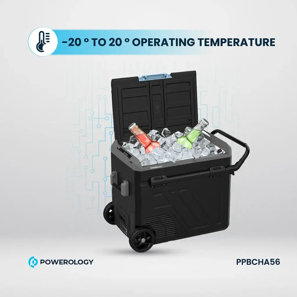 Powerology Dual Compartment Smart Fridge And Freezer - Gray